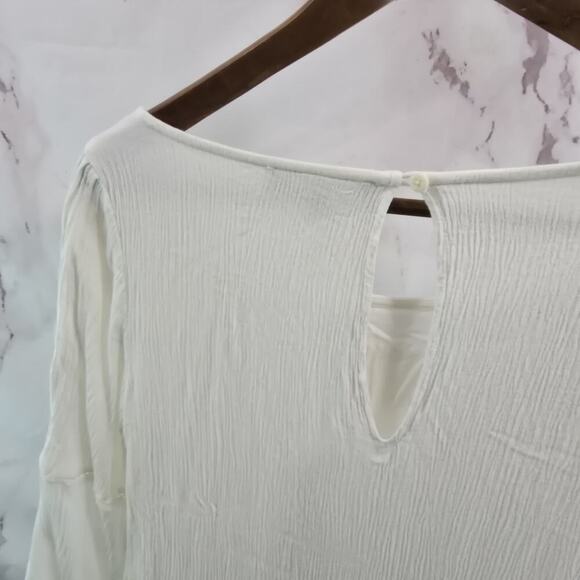 Sanctuary Dress Womens Small White Cover Up Babydoll Boho Crochet Gauze - Picture 6 of 14